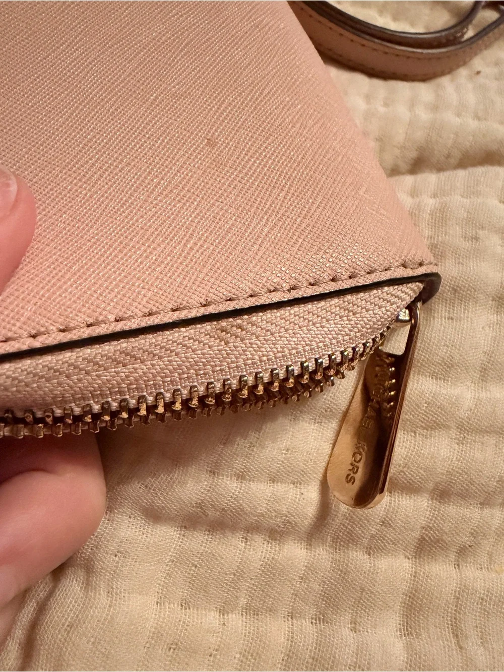 Michael Kors Blush Saffiano Leather Shoulder Bag with Matching Wallet